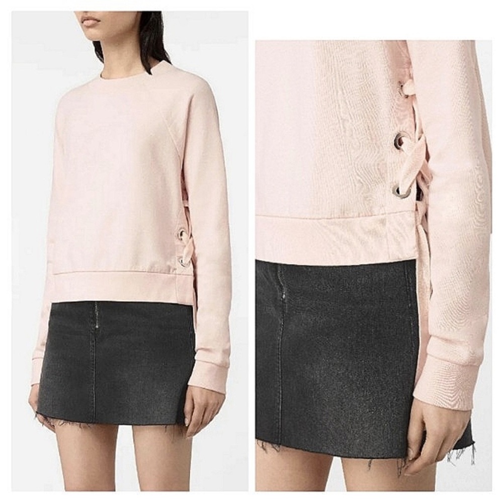 NEW All Saints Leti Cropped Sweatshirt M